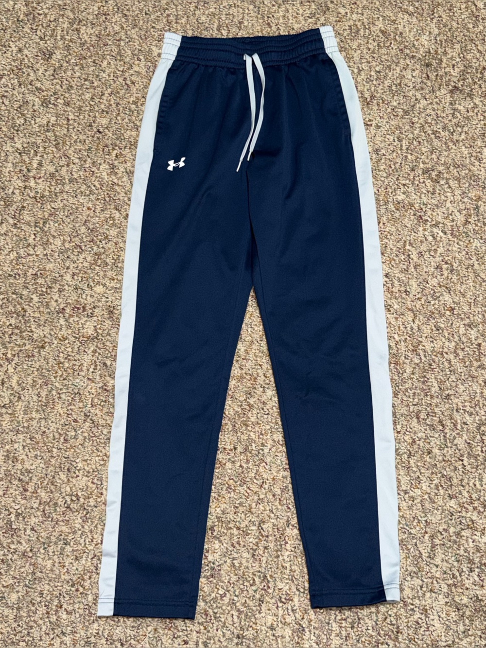 Men's size small lounge pants Under Armour Navy Blue Track Pants Side Stripe
